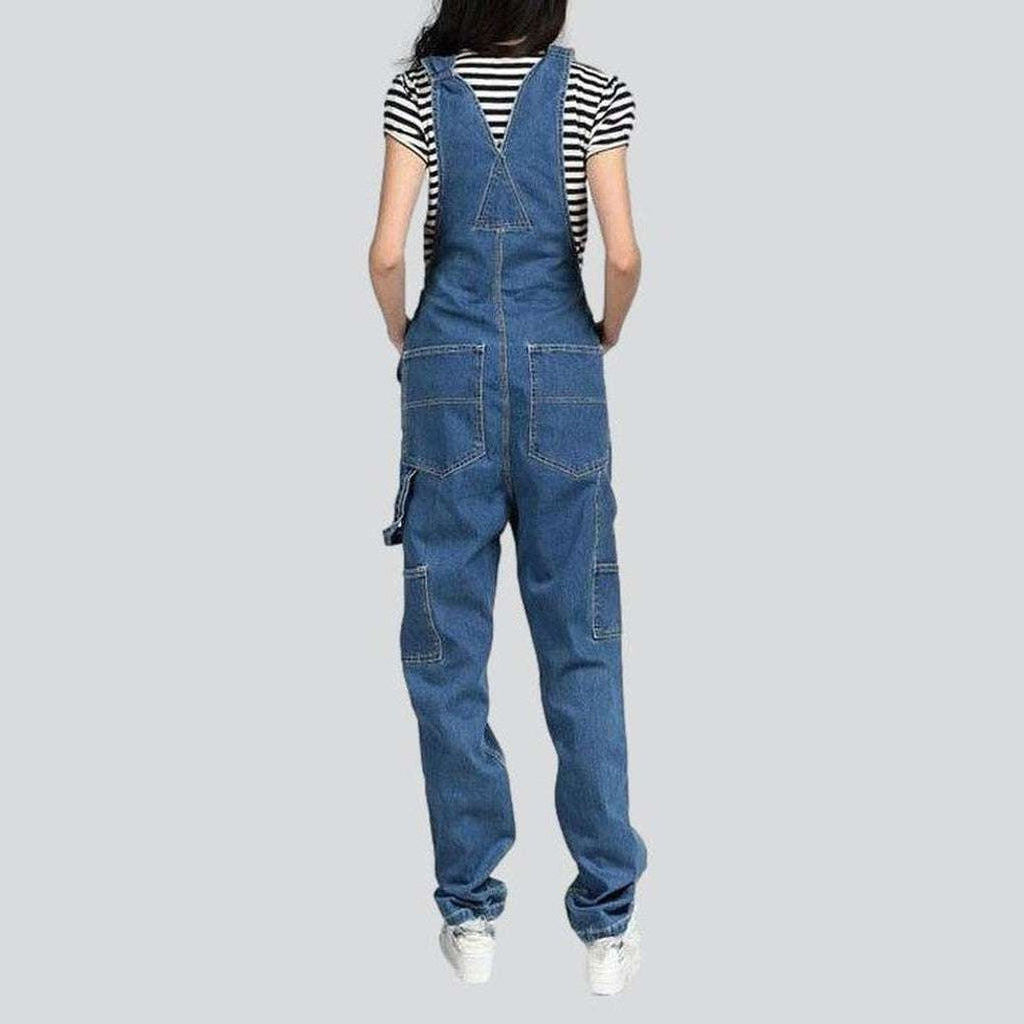 Lässiger lockerer Damen Jeans-Overall