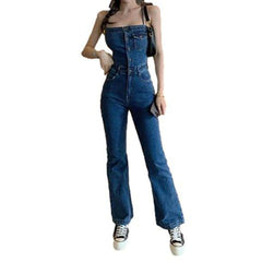 Skinny Jeans-Overall mit geradem Bein