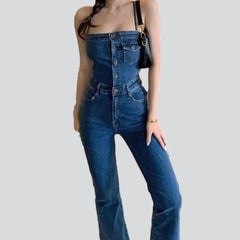 Skinny Jeans-Overall mit geradem Bein