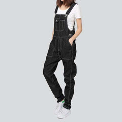 Schwarzer Jeans-Overall für Damen