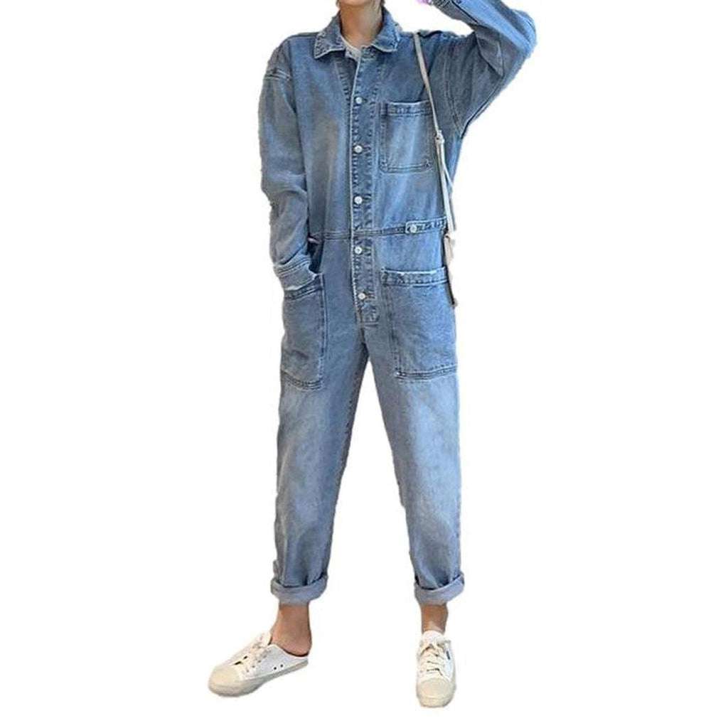 Buttoned women jeans overall