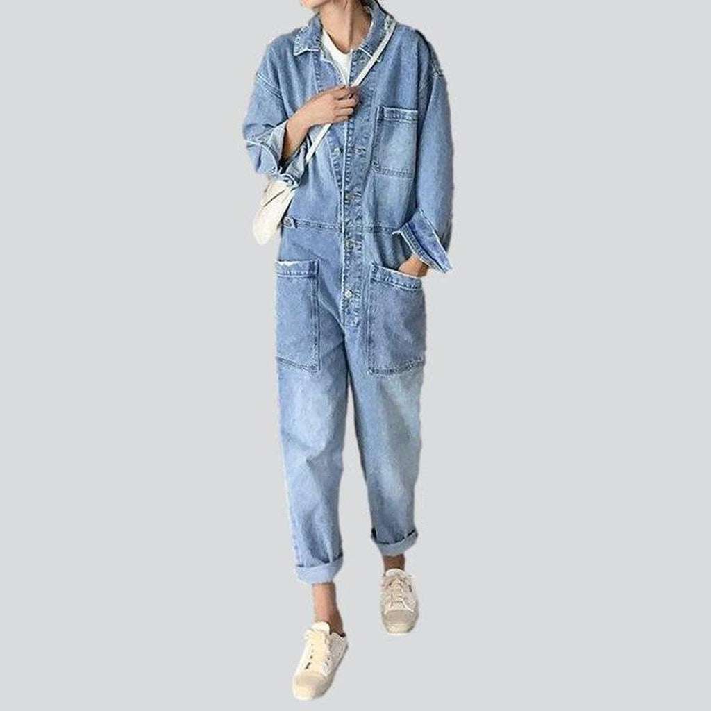 Geknöpfter Damen Jeans Overall