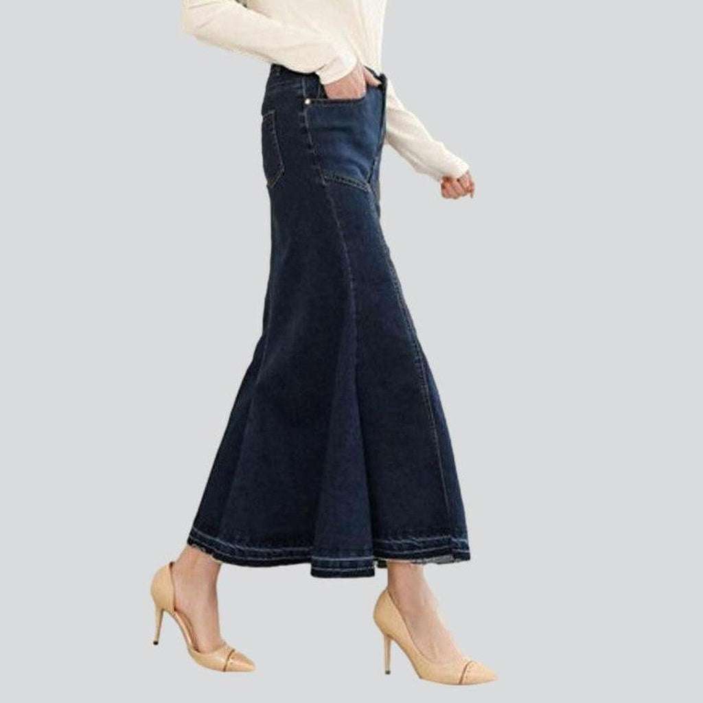 Classic trumpet denim skirt