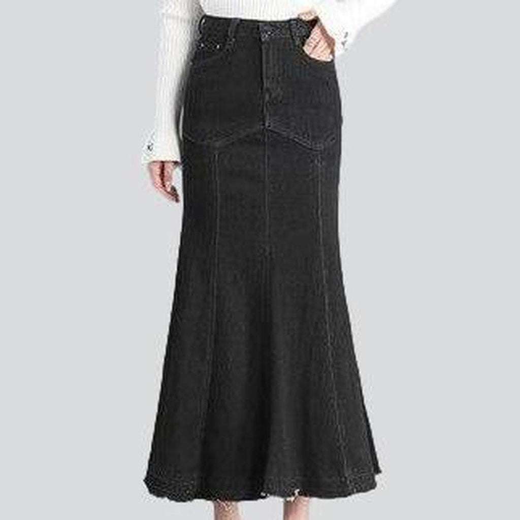 Classic trumpet denim skirt