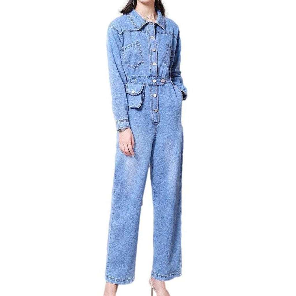 Long sleeve light blue overall