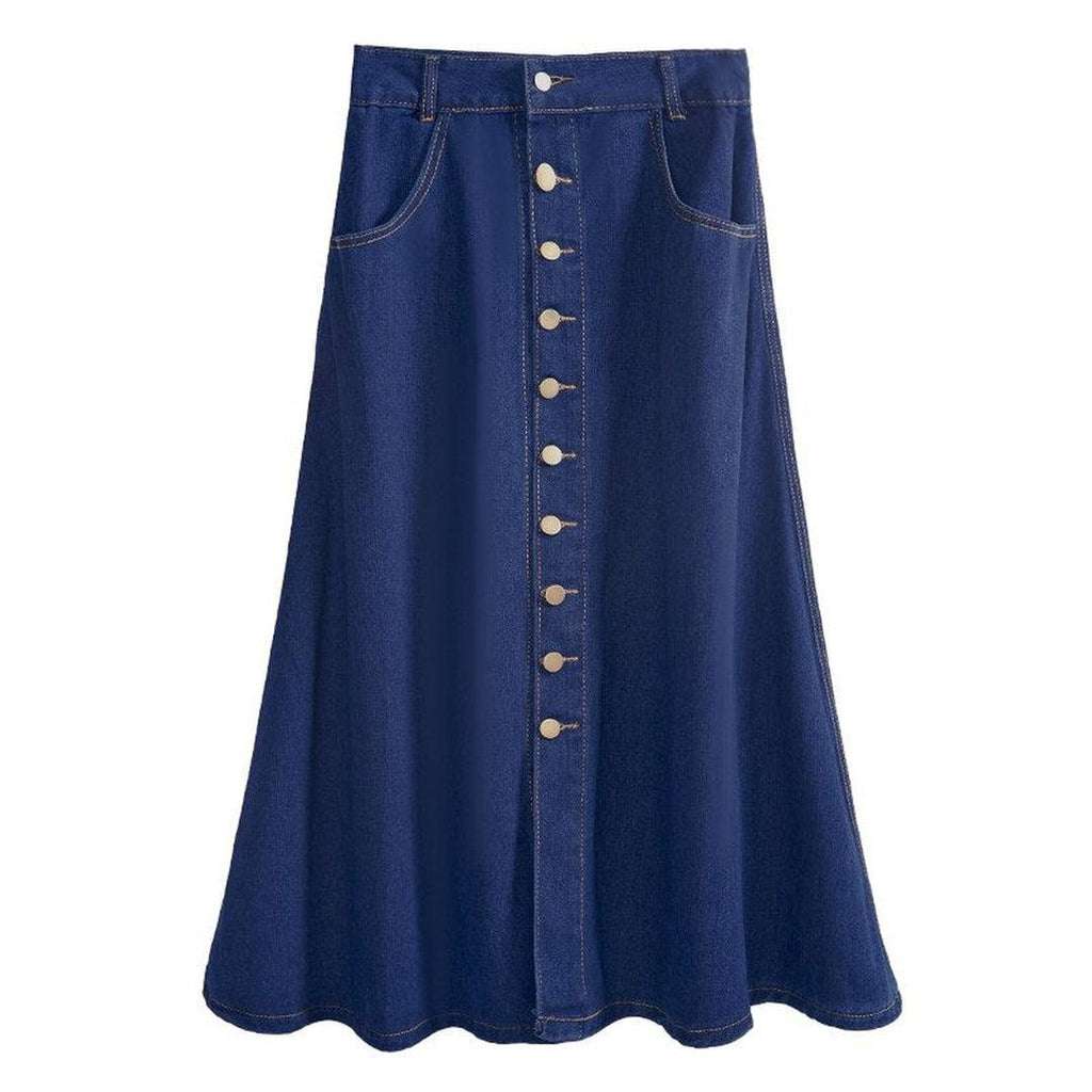 Long women skirt with buttons