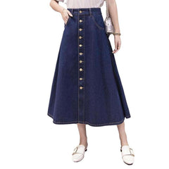 Long women skirt with buttons