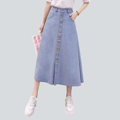 Long women skirt with buttons