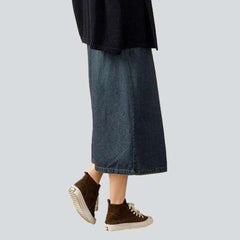 Chinese style long jeans skirt