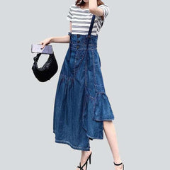 Fashionable long denim skirt