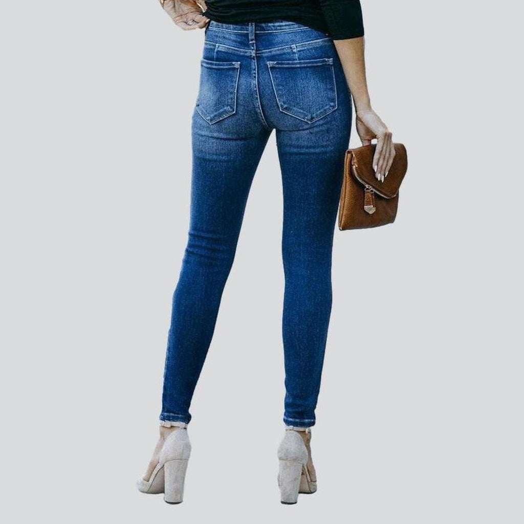 Dunkel gewaschene Skinny Jeans für Damen