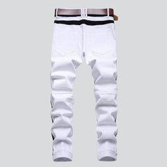 White men jeans with bands