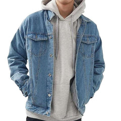 Chaqueta vaquera informal de gran tamaño para hombre