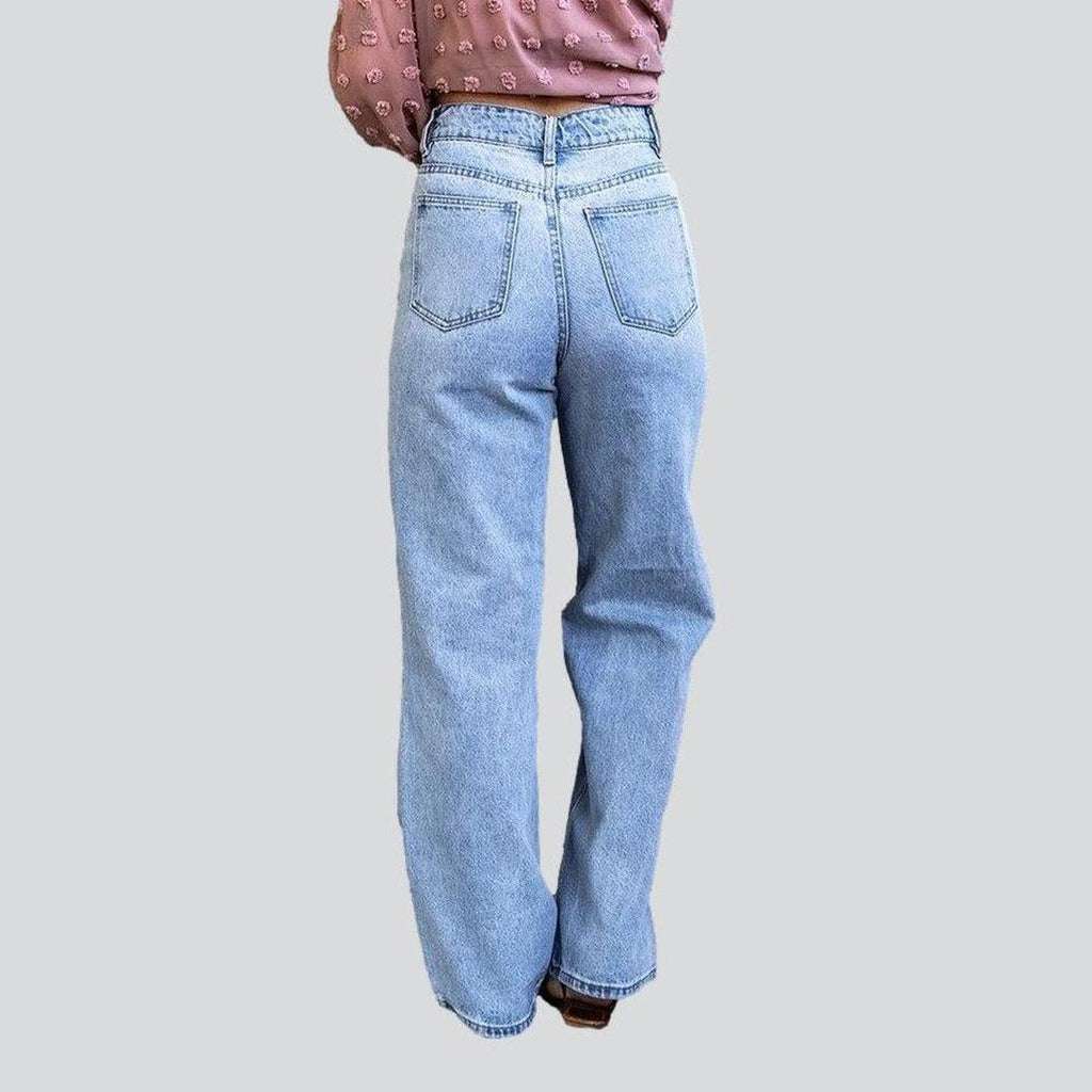 Modische Damen Jeans mit weitem Bein