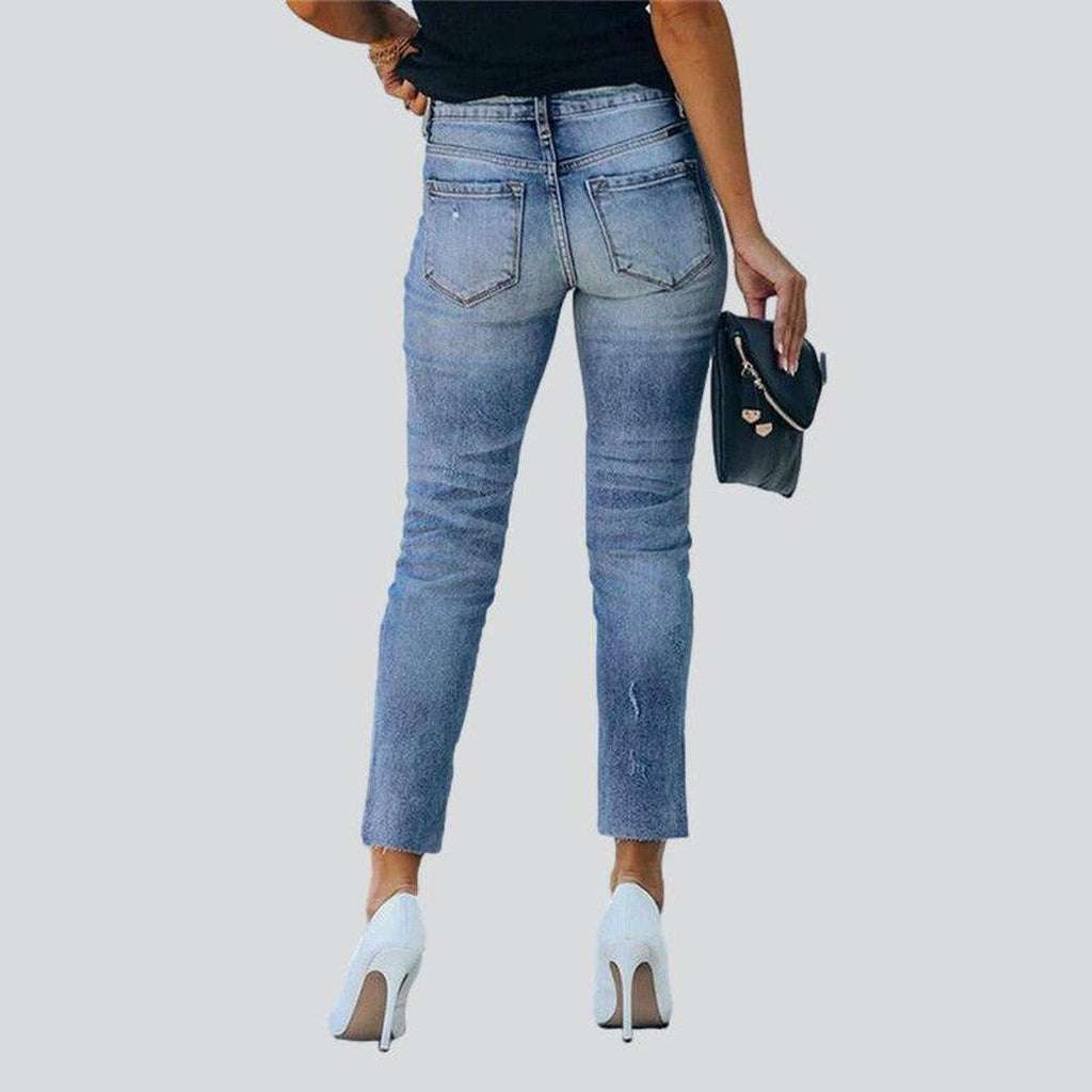 Gebleichte Slim Fit Jeans für Damen