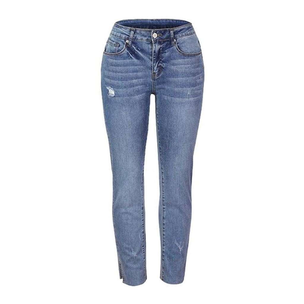 Bleached women slim fit jeans