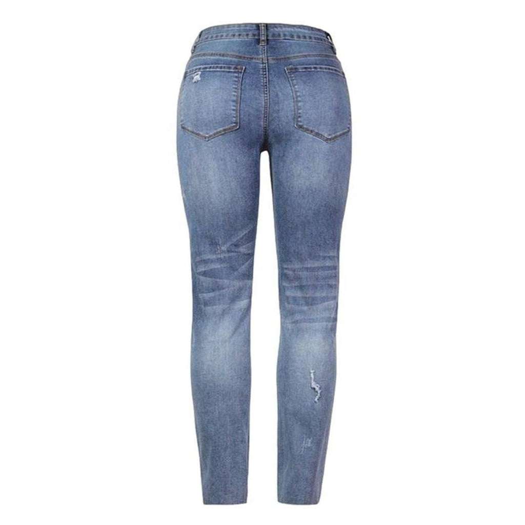 Bleached women slim fit jeans