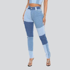 Patchwork women skinny jeans