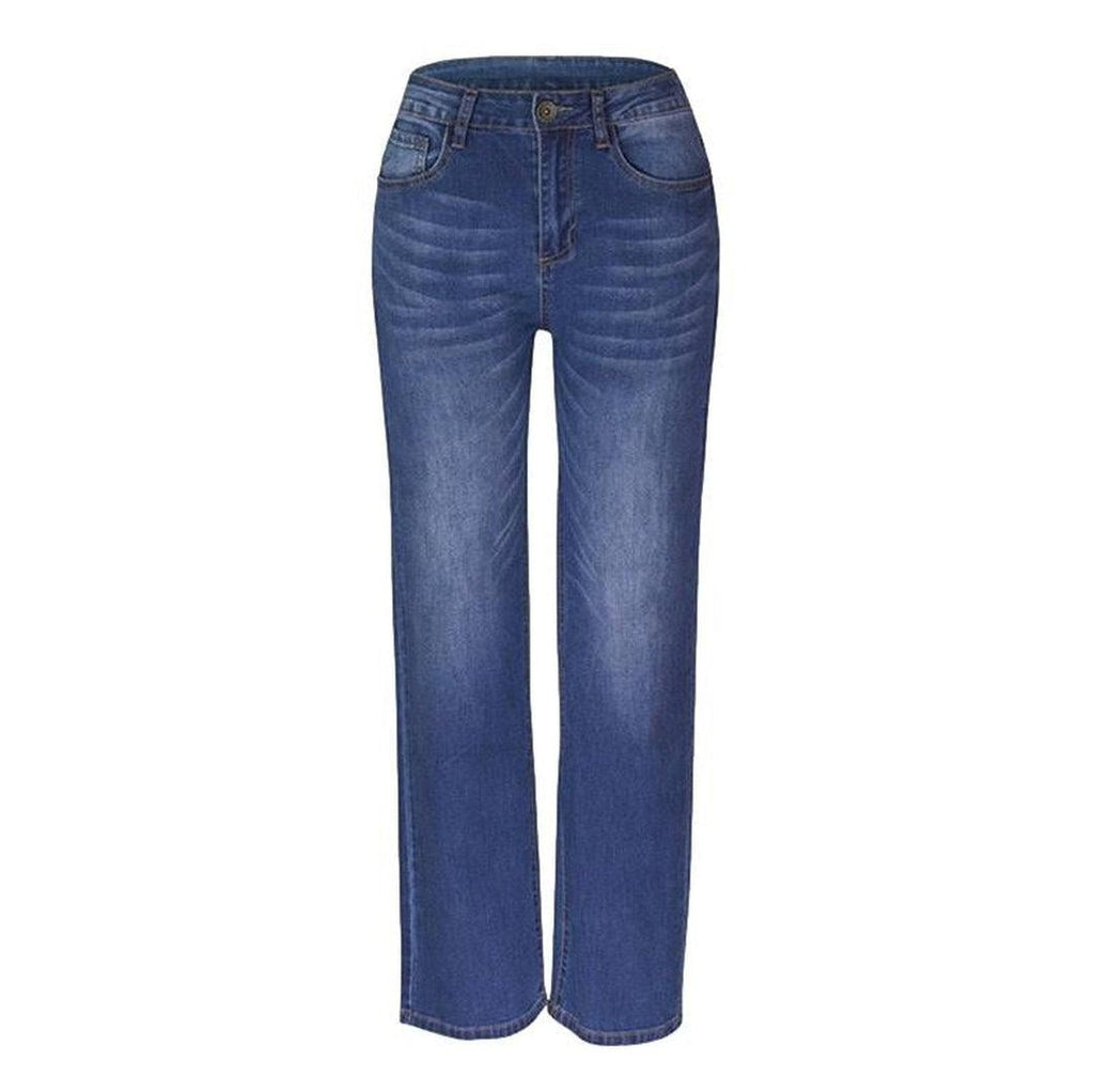 Whiskered women wide leg jeans