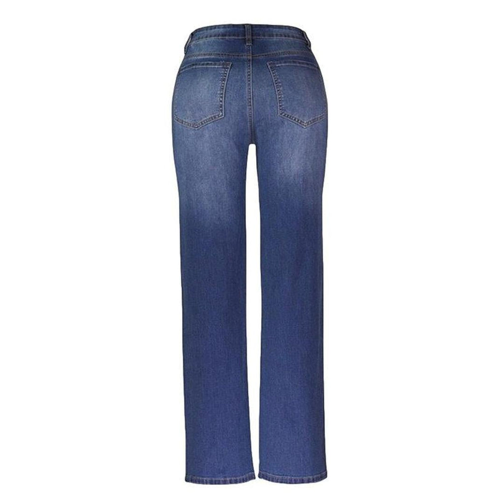 Whiskered women wide leg jeans