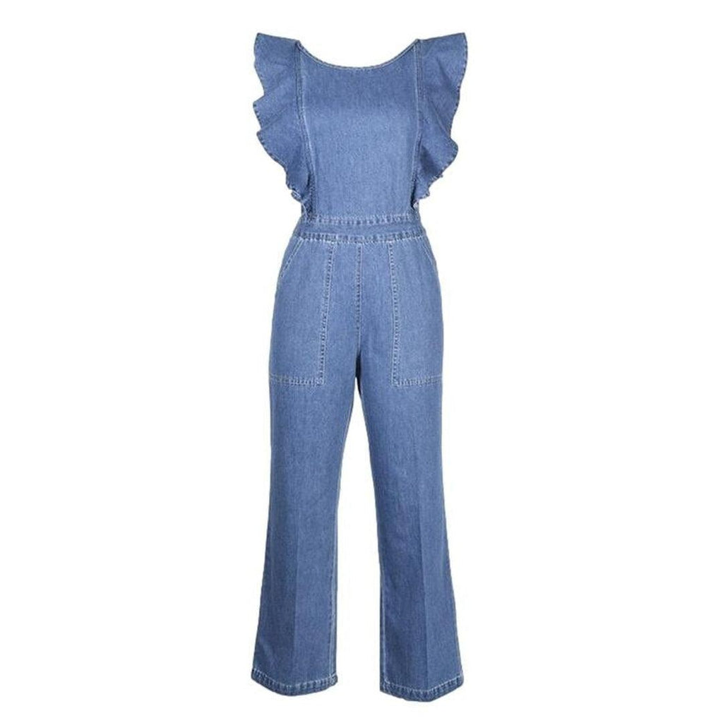 Sleeveless women fashion denim overall