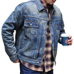 Premium men vintage denim jacket