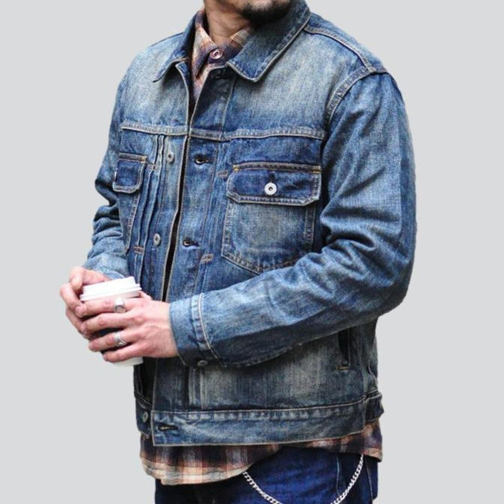 Premium men vintage denim jacket