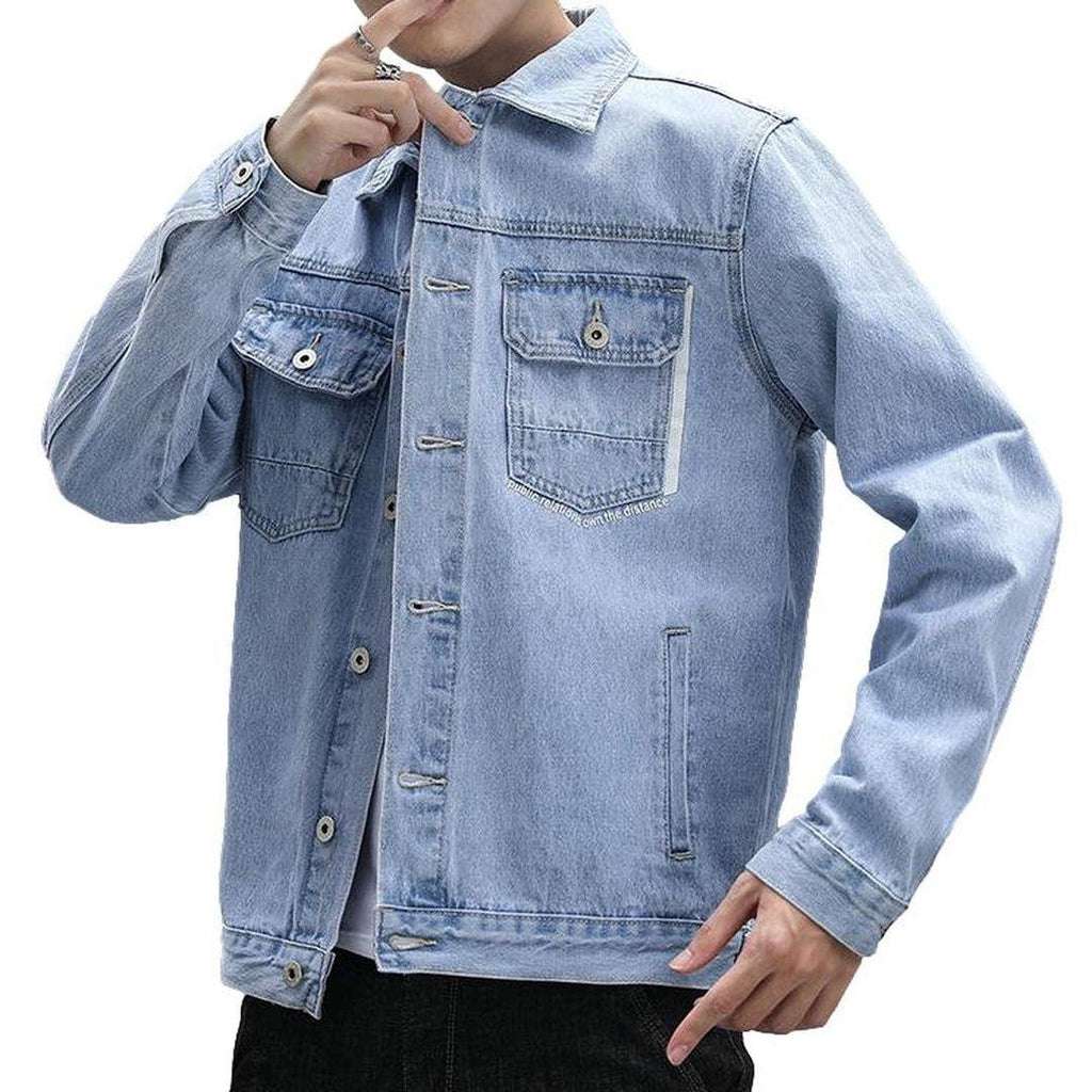 Casual men blue jeans jacket