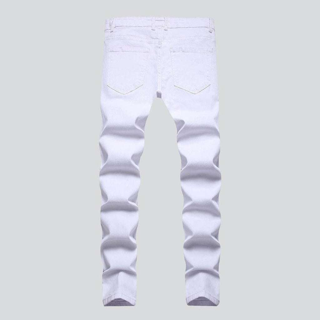 Color painted men white jeans