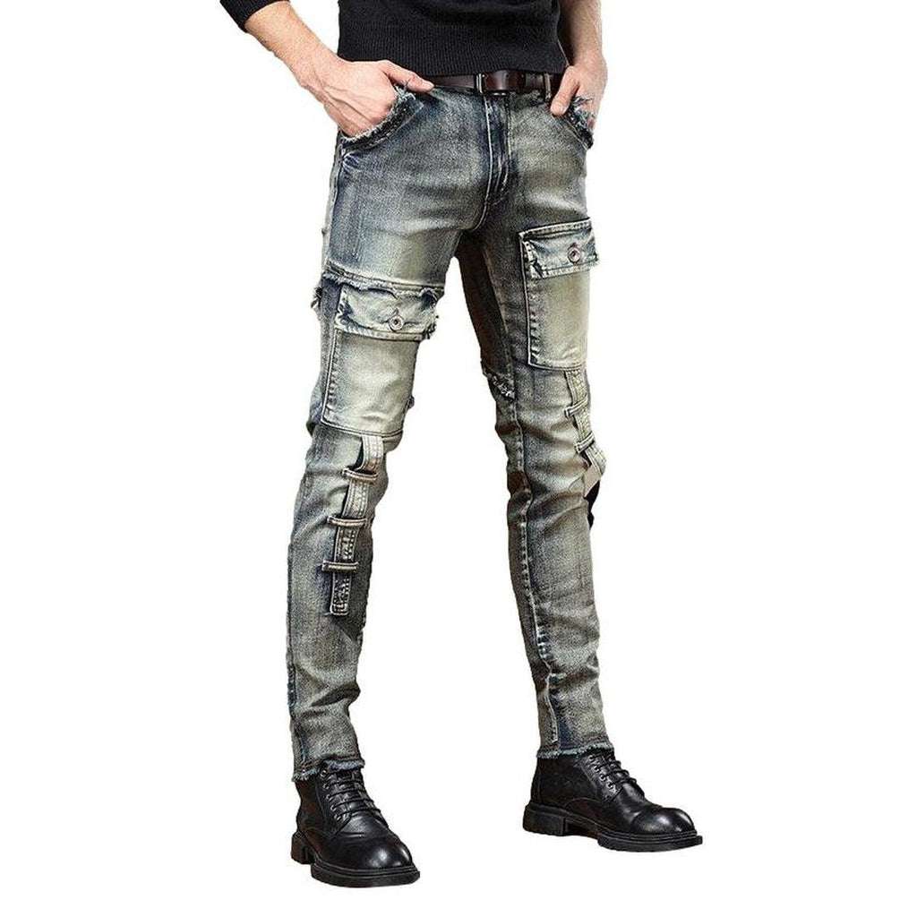 Herren Bikerjeans mit Klappentasche