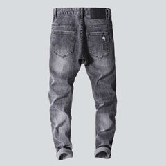 Grey men distressed jeans