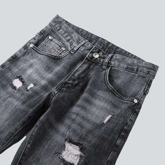 Grey men distressed jeans