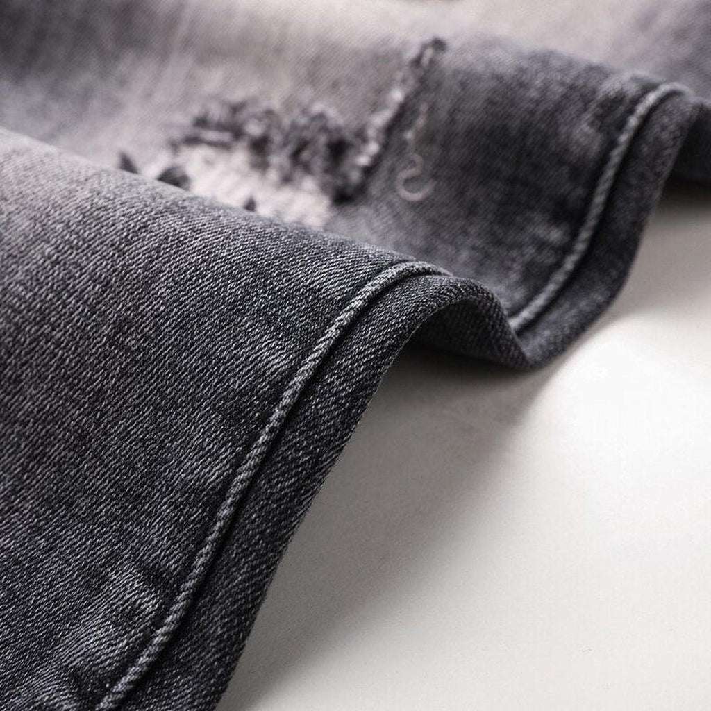 Grey men distressed jeans