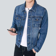 Blue men casual denim jacket