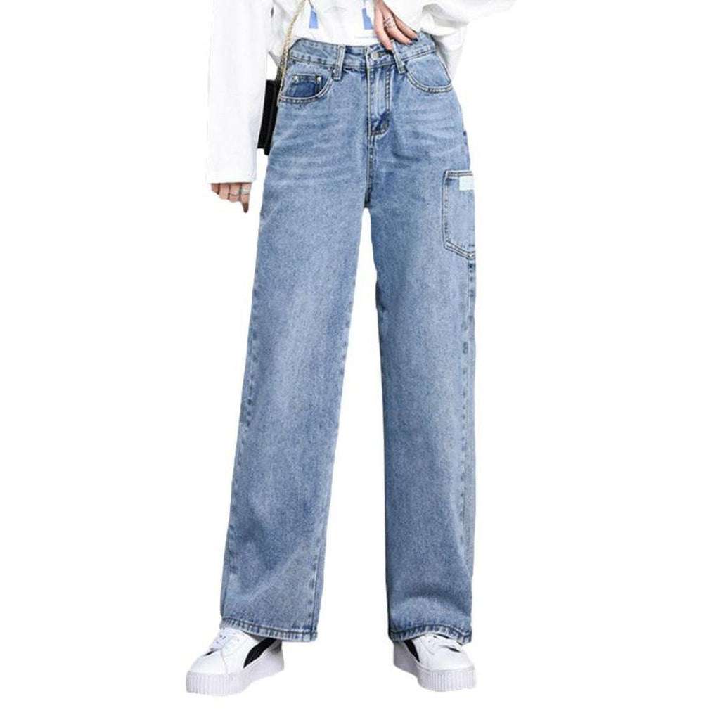 Light blue bleached women jeans