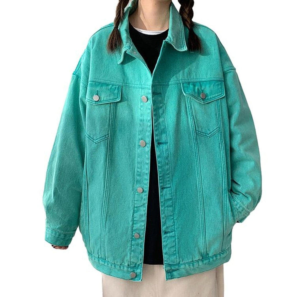 Women long oversized denim jacket