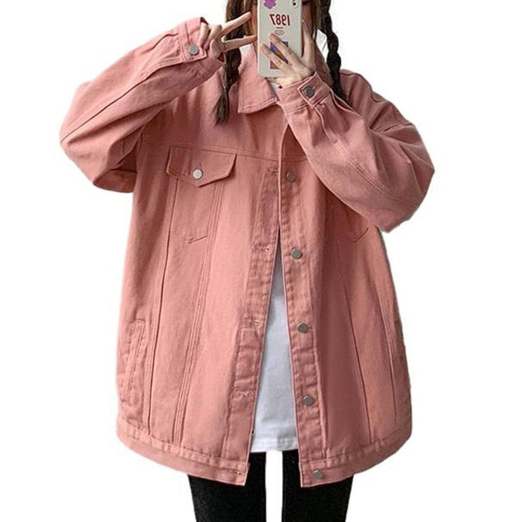 Women long oversized denim jacket