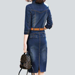 Dark blue short jeans dress