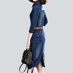 Dark blue short jeans dress