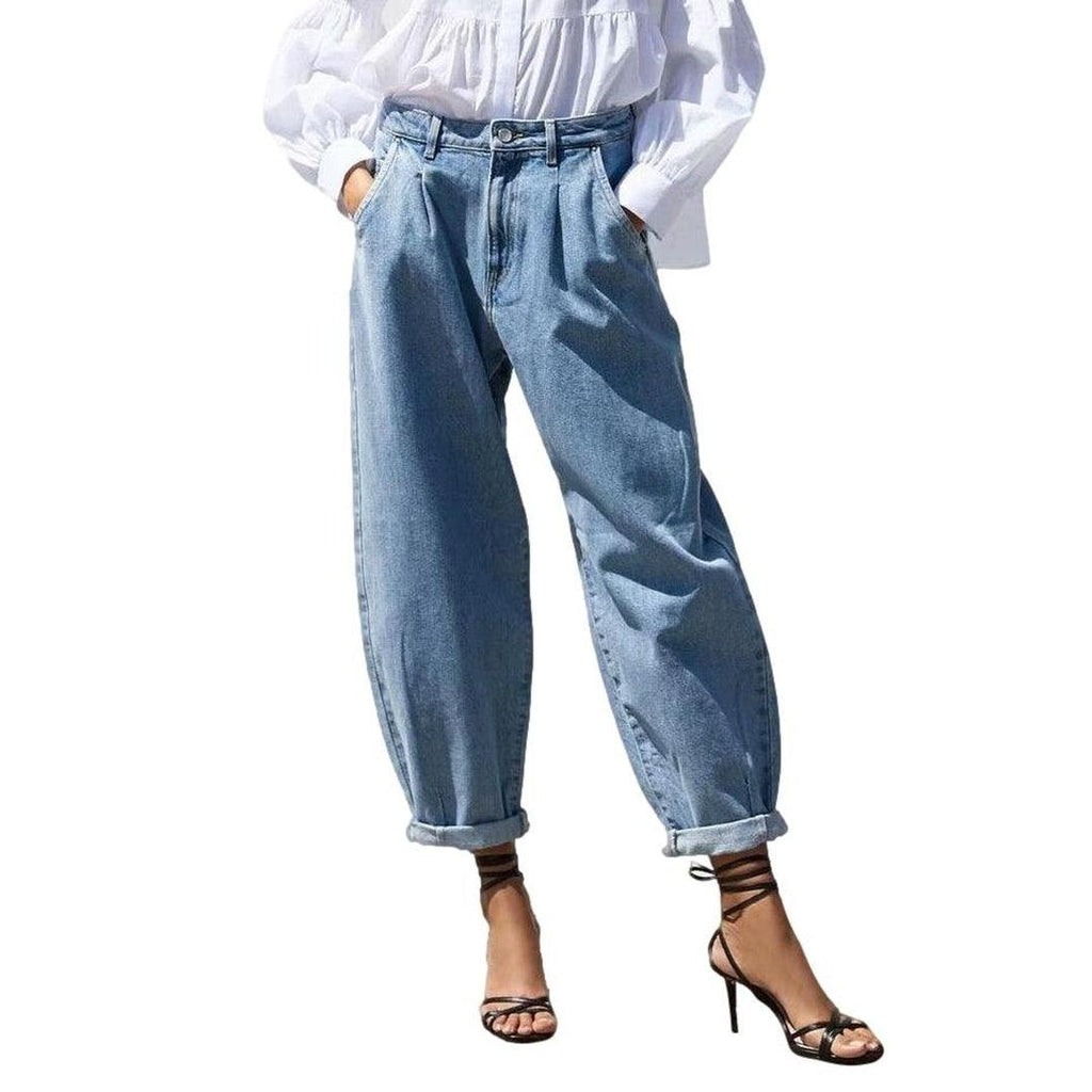 Short women baggy denim pants