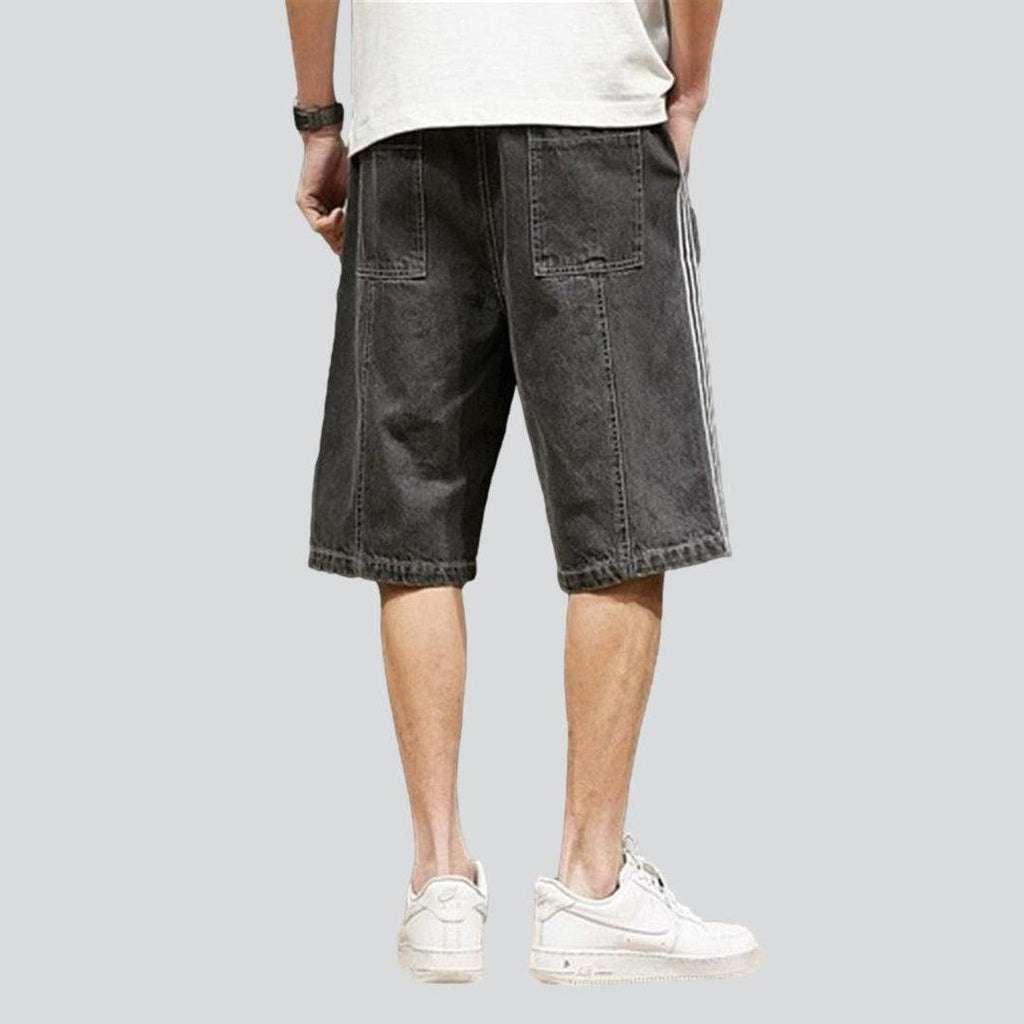 Lockere Jeansshorts mit Bändern