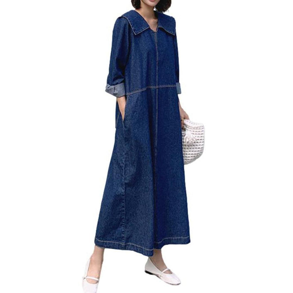 Pull on women stylish denim dress