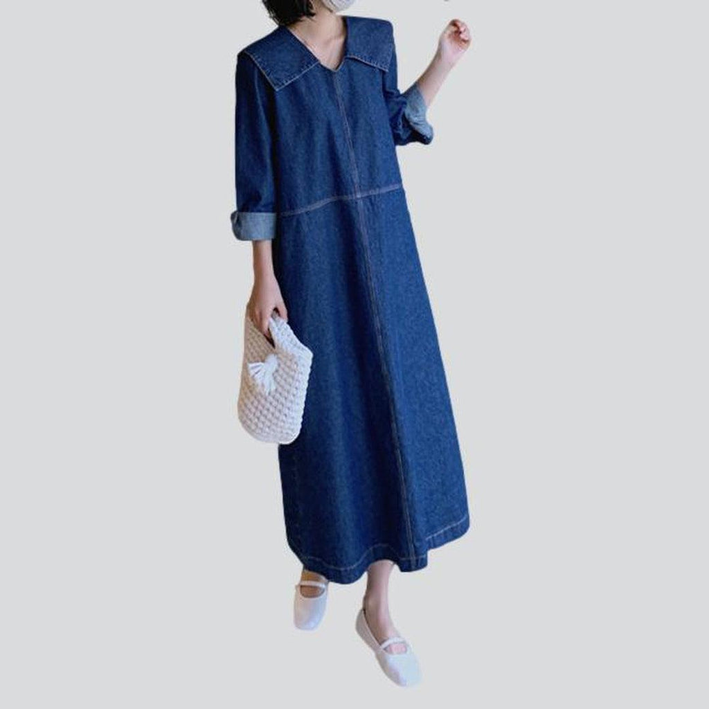 Pull on women stylish denim dress