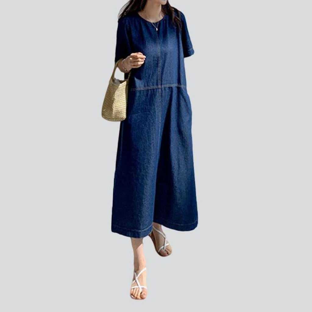 Pull on women casual denim dress