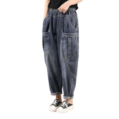 Cargo baggy women denim pants