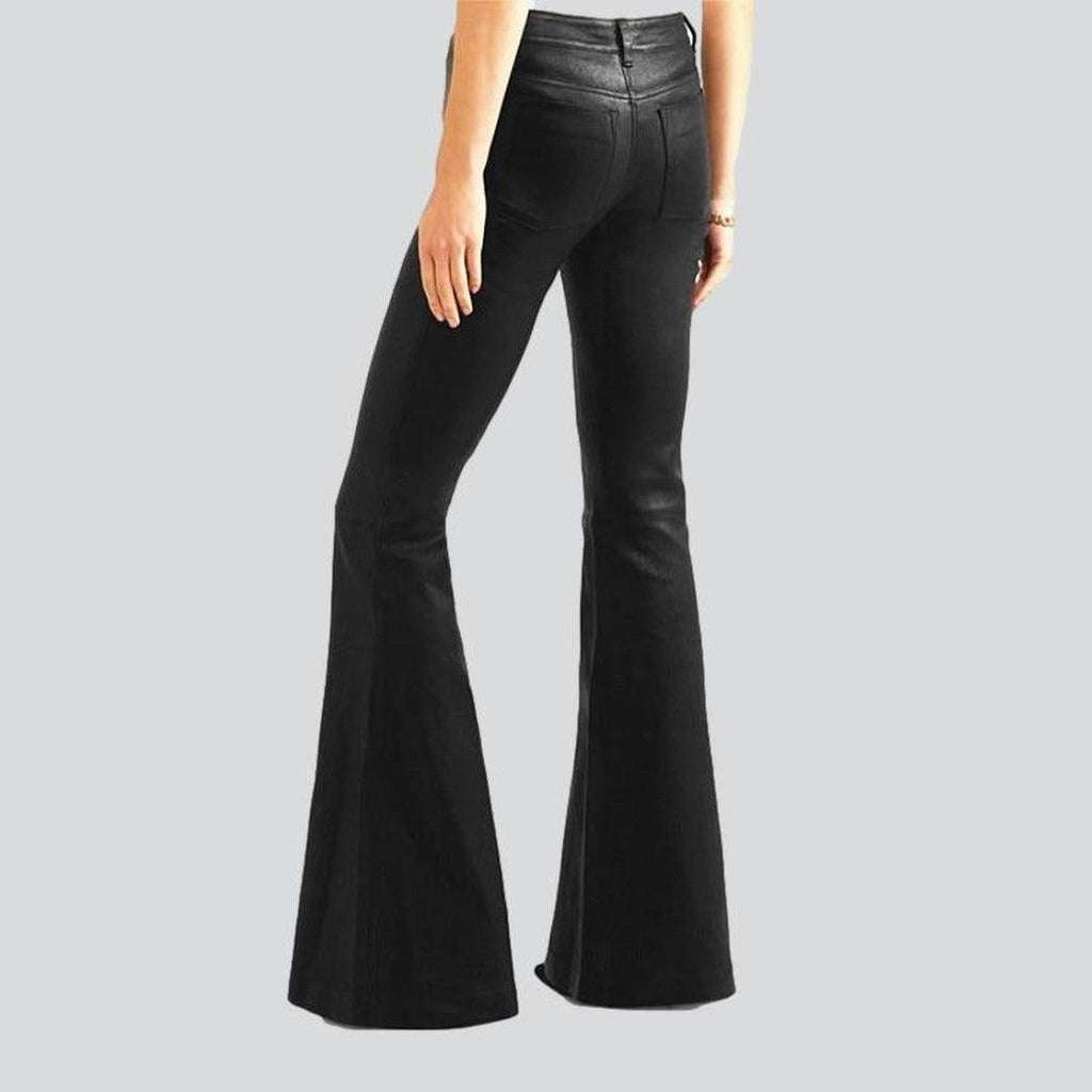 Coated women boot cut jeans