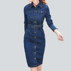 Knee-length jeans dress