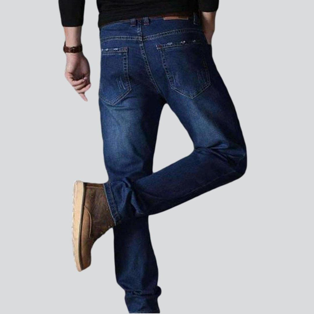 Regular dark blue men jeans