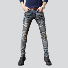 Ripped biker men jeans