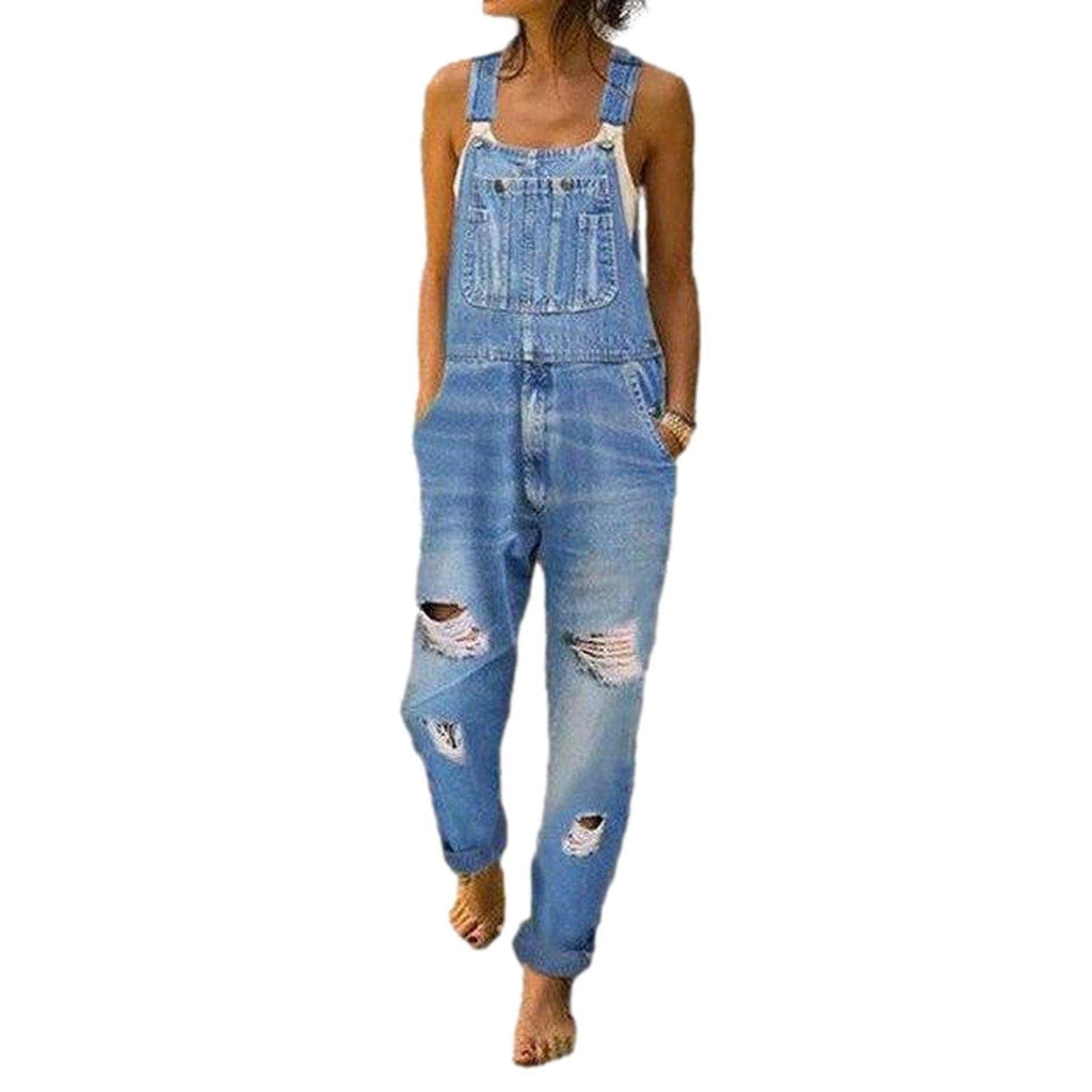 Stylish ripped women jeans overall